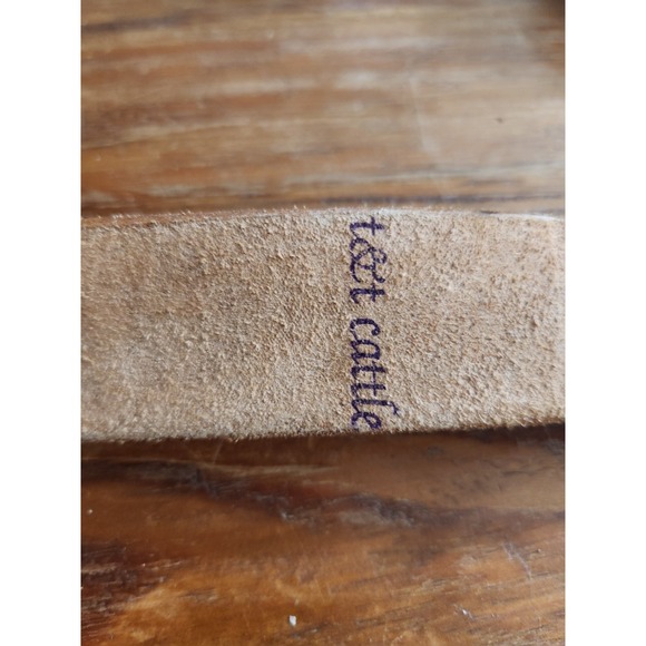 Hand Tooled &‎ Painted Leather Belt AB Swarovski Iridescent Crystals Custom M/L - Picture 5 of 14